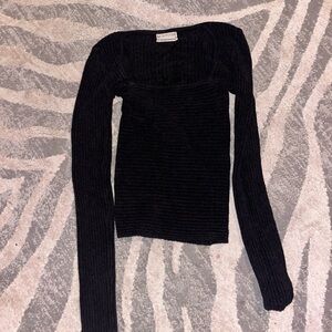 Urban Outfitters black ribbed square Neck Sweater